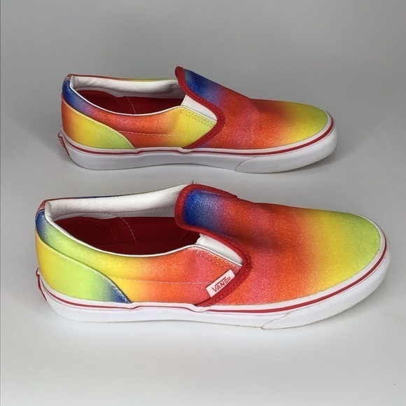 Vans Slip On Rainbow Glitter Sneakers Size 5.5 - Picture 7 of 10